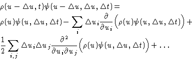 \begin{displaymath}
\begin{split}
&\rho(u-\Delta u,t)\psi(u-\Delta u,\Delta u,\...
...igl(\rho(u)\psi(u,\Delta u,\Delta t)\Bigr) +\ldots
\end{split}\end{displaymath}