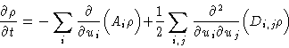 \begin{displaymath}
\frac{\partial\rho}{\partial t} = -\sum_i \frac{\partial}{\...
...{\partial^2}{\partial u_i\partial
u_j}\Bigl(D_{i,j}\rho\Bigr) \end{displaymath}