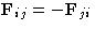 $\mathbf{F}_{ij} = - \mathbf{F}_{ji}$
