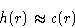 \begin{displaymath}
h(r)\approx c(r)
\end{displaymath}